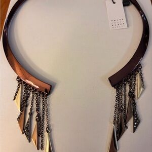 White House Black Market Metallic Necklace with Silver Accents